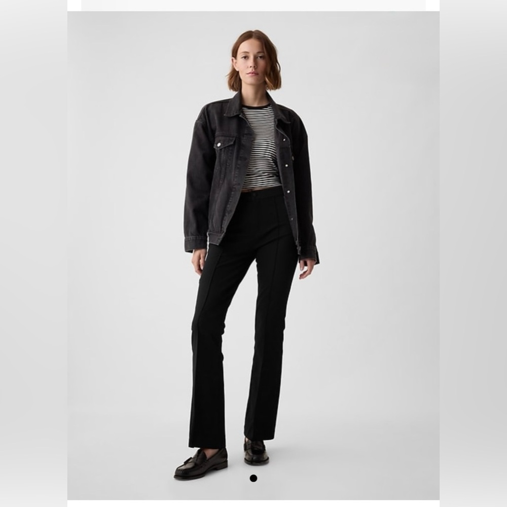 NEW Gap High Rise BiStretch Flare Pants Black size 8 Tall